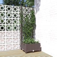 VidaXL Plantenbak met latwerk 40x40x121,5 cm polypropeen bruin
