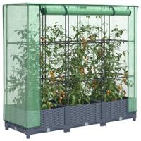 VidaXL Verhoogde plantenbak met kashoes rotanlook 120x40x123 cm
