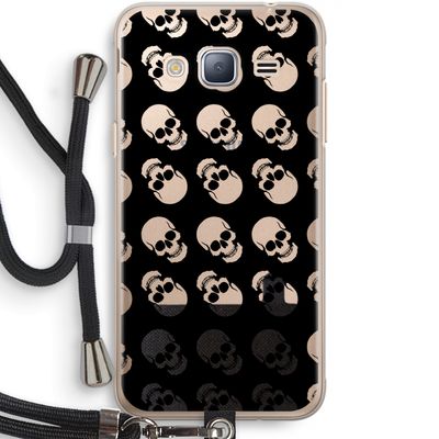 Musketon Skulls: Samsung Galaxy J3 (2016) Transparant Hoesje met koord