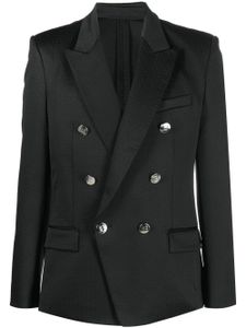 Balmain blazer croisé à boutons logo - Noir