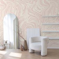 Modern Behang Liquid Marble Rol Roze Modern Behang Liquid Marble Rol Roze