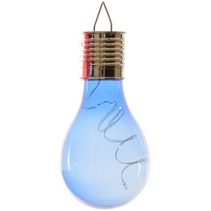 Solar hanglamp bol/peertje - blauw - kunststof - 14 cm - LED