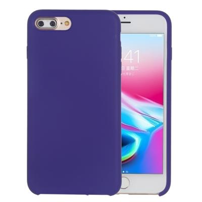 iPhone 7 Plus & 8 Plus Effen gekleurd Siliconen back cover Hoesje (donker paars)