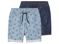 lupilu 2 jongens shorts (110/116, Donkerblauw/lichtblauw) - thumbnail