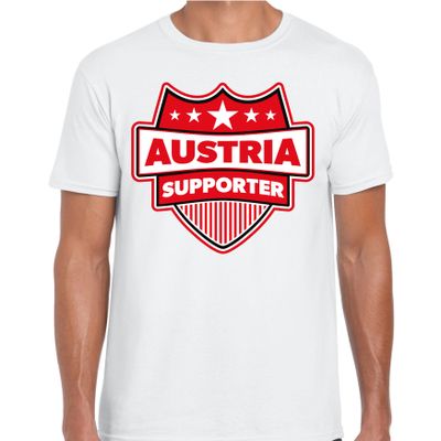 Oostenrijk / Austria schild supporter t-shirt wit voor heren