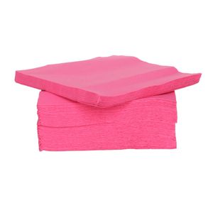 80x stuks luxe kwaliteit servetten fuchsia roze 38 x 38 cm