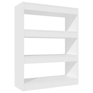 vidaXL Boekenkast/kamerscherm 80x30x103 cm spaanplaat wit