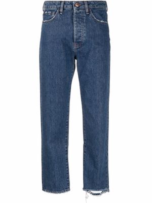 3x1 jean droit à effet usé - Bleu