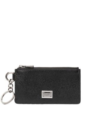 Dolce & Gabbana porte-cartes en cuir à logo - Noir