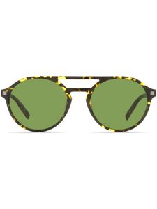 Zegna lunettes de soleil rondes à effet écailles de tortue - Marron