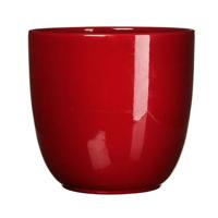 Mica Decorations Bloempot - rood - keramiek - 17 x 16 cm