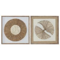 Schilderij Home ESPRIT Papier Kristal 60 x 3 x 60 cm (2 Stuks)