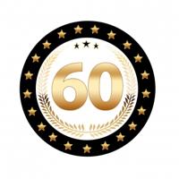 Bellatio Decorations 60 jaar bierviltjes/onderzetters - 25x stuks - zwart/goud