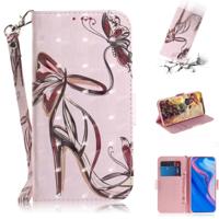 3D gekleurde tekening Butterfly hoge hakken schoenen patroon horizontale Flip lederen case voor Huawei P Smart Z/Y9 Prime 2019/Nova 5i met houder & k 3D gekleurde tekening Butterfly hoge hakken schoenen patroon horizontale Flip lederen case voor Huawei P Smart Z/Y9 Prime 2019/Nova 5i met houder & k