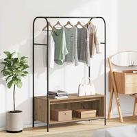 VidaXL Kledingrek bruin eiken 100 x 44 x 160 cm bewerkt hout