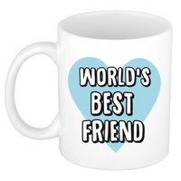 Bellatio Decorations Cadeau koffiemok voor beste vriend of vriendin - worlds best friend - 300 ml - feest mokken - thumbnail