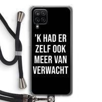 Meer verwacht - Zwart: Samsung Galaxy A12 Transparant Hoesje met koord
