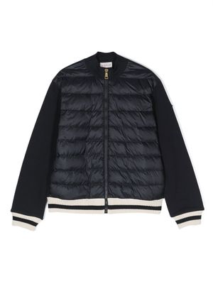 Moncler Enfant veste bomber matelassée à logo brodé - Bleu