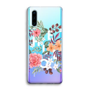 Hello in flowers: Huawei P30 Transparant Hoesje
