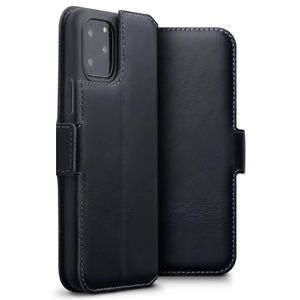 Qubits - lederen slim folio wallet hoes - iPhone 11 Pro - Zwart