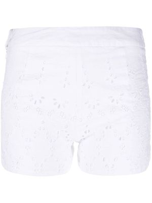 120% Lino short en lin à détails d'œillets - Blanc