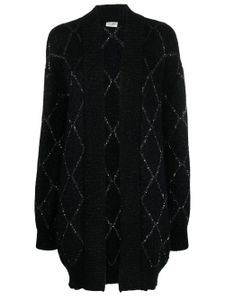 Saint Laurent cardigan à tissage métallisé - Noir