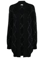 Saint Laurent cardigan à tissage métallisé - Noir