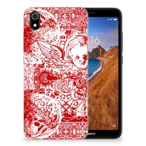 Silicone Back Case Xiaomi Redmi 7A Angel Skull Rood