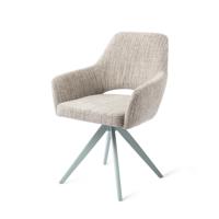 Jesper Home Draaibare Eetkamerstoel 'Yanai' Turn Mint, kleur Caramel Grid