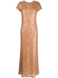 Sachin & Babi robe longue Shiloh à sequins - Marron