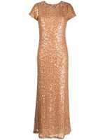 Sachin & Babi robe longue Shiloh à sequins - Marron