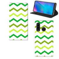 Huawei P30 Lite New Edition | Hoesje met Magneet | Zigzag Groen