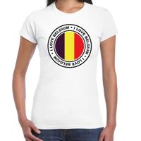 Verkleed T-shirt voor dames - Belgie - wit - supporter - themafeest