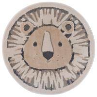 Vloerkleed Kids Little Lion Rond - Beige maat: xcm - materiaal: Polypropyleen - Dekbed-Discounter.nl