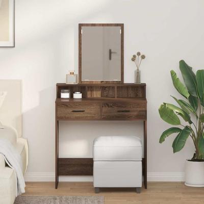 Kaptafel met lade Bruin Eiken 79 x 41 x 140 cm Bewerkt hout
