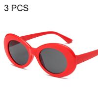 3 PC's Vintage kleur Lens UV400 zonnebril voor vrouwen mannen willekeurige kleur