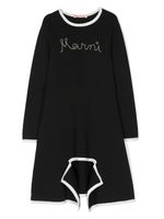 Marni Kids robe en coton à logo brodé - Noir