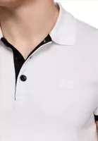 Rusty Neal - Heren Polo - Wit Zwart - Korte Mouw - Knoopsluiting