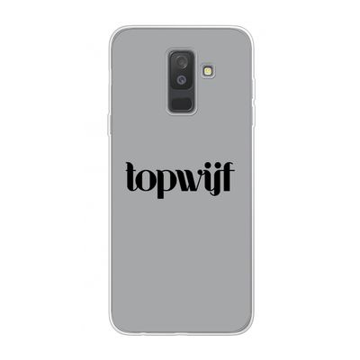 Topwijf Grijs Zwart: Samsung Galaxy A6 Plus (2018) Transparant Hoesje