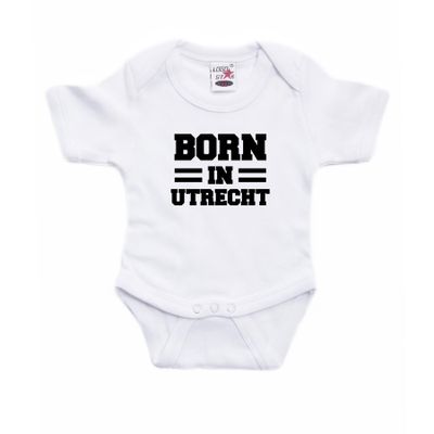 Born in Utrecht cadeau baby rompertje wit jongen/meisje