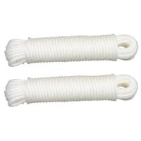 AMIG paracord touw - 2x - 15 meter - D5mm - 110kg - PE/PVC - wit