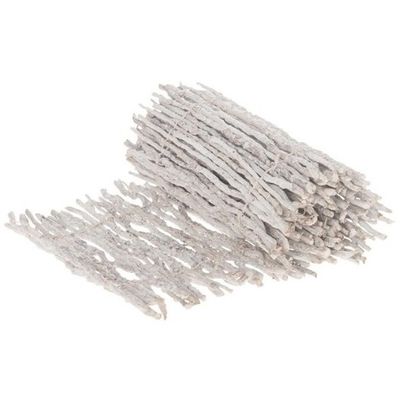 Coco Finger decoratie rand/tafelloper wit van houtjes 90 x 20cm