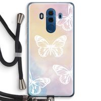 White butterfly: Huawei Mate 10 Pro Transparant Hoesje met koord