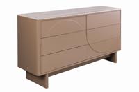 Dressoir SAVOY 150 cm 3D naturel met travertijnmarmeren keramisch blad - 47806