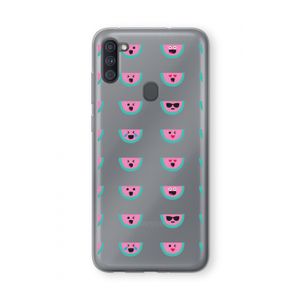 Smiley watermeloenprint: Samsung Galaxy A11 Transparant Hoesje