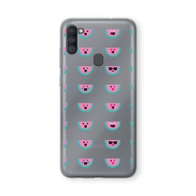 Smiley watermeloenprint: Samsung Galaxy A11 Transparant Hoesje