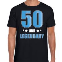 50 and legendary / Abraham verjaardag cadeau 50 jaar t-shirt zwart voor heren 2XL  - - thumbnail