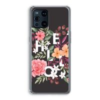 Hello in flowers: Oppo Find X3 Transparant Hoesje