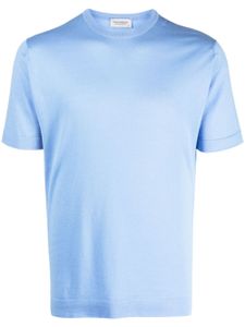 John Smedley t-shirt en coton à col rond - Bleu