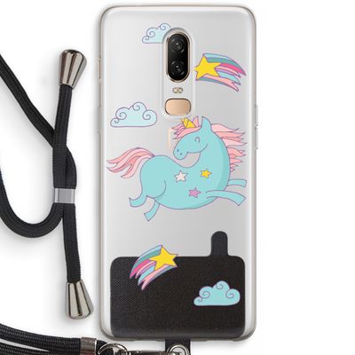 Vliegende eenhoorn: OnePlus 6 Transparant Hoesje met koord